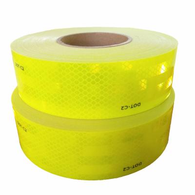 China Reflective Fluorescent Yellow Lime Green High Intensity Diamond Grade Prismatic Reflective Tape For Truck for sale