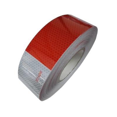 China Red White DOT Certificate Retro Reflective Tape For Traffic Vehicles Barrier for sale