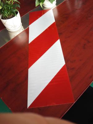 China Red And White Chevron Right / Left Vehicle Reflective Tape Weather Resistant for sale