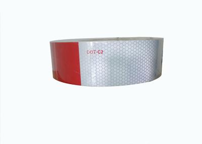 China White And Red Color Dot C2 Reflective Tape Waterproof PET Material For Truck for sale