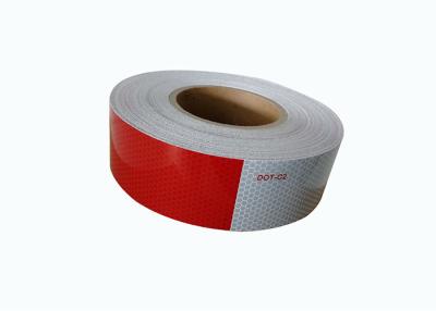 China 0.05*45.72m Dot C2 Reflective Tape  ,  Red Trailer Reflector Stickers Pressure Sensitive Adhesive for sale