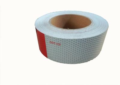 China Safety Single Sided Dot C2 Reflective Tape , Vehicle Red White Conspicuity Tape for sale