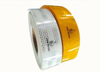 China Custom  Ece 104  Reflective Tape For Vehicles Printed White Yellow  0.05*45.72m for sale