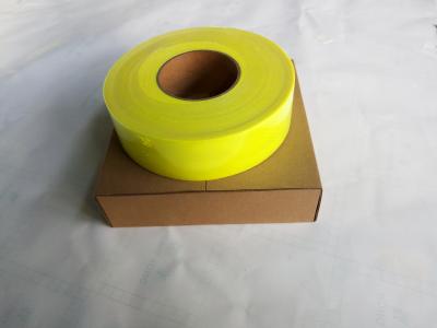 China Night Reflective Conspicuity Tape , Flourescent Yellow Green High Visibility Reflective Adhesive Tape for sale