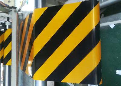China Yellow And Black Slant Stripe Reflective Adhesive Sheeting High Visibility for sale