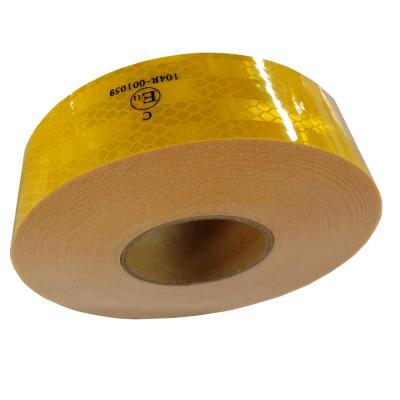 China 5cm * 50m Custom  Yellow Reflective Safety Tape Roll For Trailer Motor Continious for sale