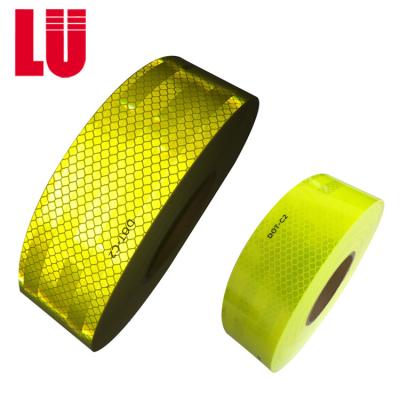 China Prismatic Yellow Green DOT C2 Reflective Tape For Trucks for sale