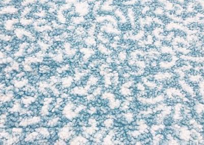 China Circle Loop Soft Blanket Fabric Velvet Polyester Fleece Blue White 340GSM for sale
