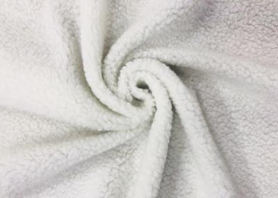 China 320GSM Woollike Sherpa Fleece Material For Clothing White 100 Percent Polyester for sale