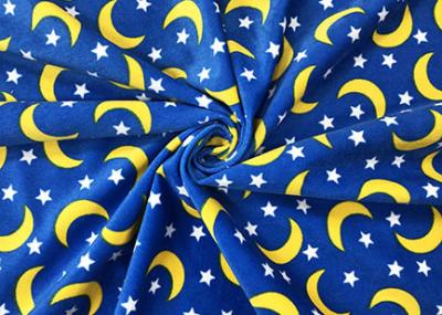China 140GSM Cotton Velvet Fabric Water Printing For Home Textile Moons Stars Pattern for sale