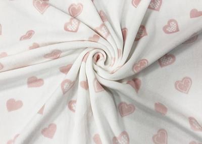 China 260GSM 	Polyester Velvet Fabric / Home Textile 92 Polyester 8 Spandex Pink Heart for sale