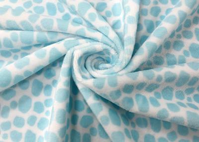 China 210GSM 100% Polyester Velvet Fabric Fleece Material Blue Leopard Print for sale