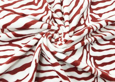 China 210GSM Polyester Velvet Fabric / Poly Fleece Fabric For Home Textile Zebra Stripes for sale