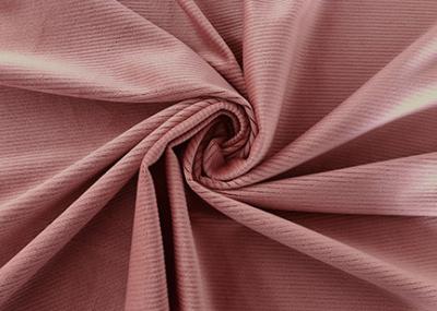 China Stretchy 94% Polyester Corduroy Fabric / Ash Pink Corduroy Material 200GSM for sale