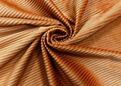 China Polyester Corduroy Upholstery Fabric Ochre Color Fashionable 230GSM Weight for sale