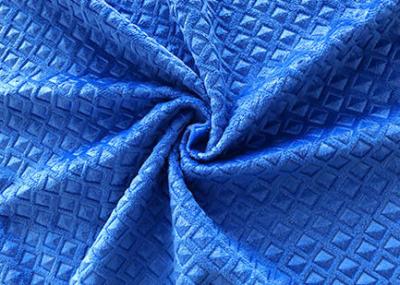 China 200GSM Embossed Velvet Fabric / Sofa Polyester Velvet Upholstery Fabric Prussian Blue for sale