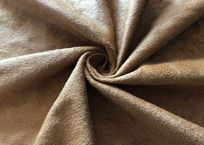 China 130GSM 100 por cento de tela escovada poliéster da camurça para a forma da cor de Brown da roupa à venda