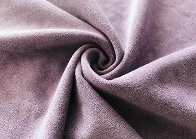 China material elástico del ante del doble del poliéster de 400GSM el 92% para la púrpura del taro de la ropa en venta