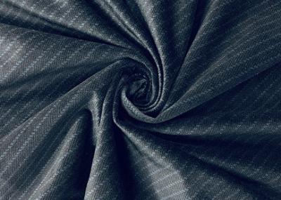 China Striped Velvet Fabric Blue Black 240GSM 100% Polyester Heat Printing for sale