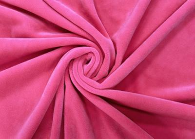 Chine le tissu élastique de velours de Microfiber de polyester de 260GSM 92% pour des jouets autoguident le rose de néon de textile à vendre