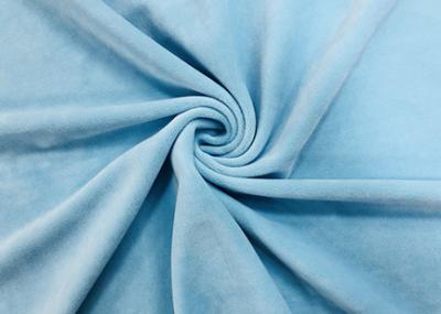 China 92% Polyester Elastic Micro Velvet Fabric For Home Textile Baby Blue 340GSM for sale