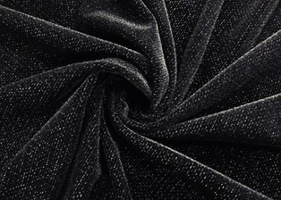 China 260GSM 94% Polyester Micro Velvet Fabric for Women's Wear Silver Lurex Black for sale
