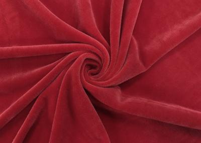 China 240GSM Stretchy Super Soft Velvet Fabric Dark Red 92 Polyester 8 Spandex for sale