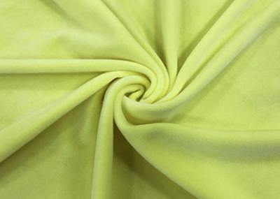 China poliéster amarillo claro del color el 92% de la tela del terciopelo del estiramiento de la deformación que hace punto 300GSM en venta