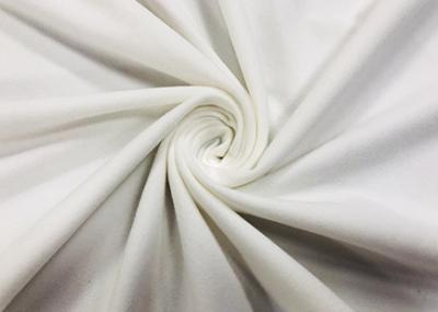 China 210GSM Weight Brushed Knit Fabric 82% Polyester Warp Knitting White Color for sale