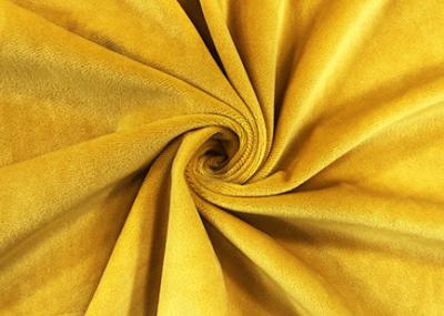 China 220GSM Soft Micro Polyester Fabric / Amber Yellow Velvet Fabric For Toys Accessories for sale