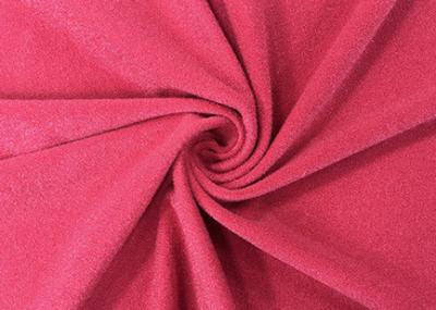 China 240GSM 100% Nylon Brushed Knit Fabric For Toy Making Madder Red Color for sale