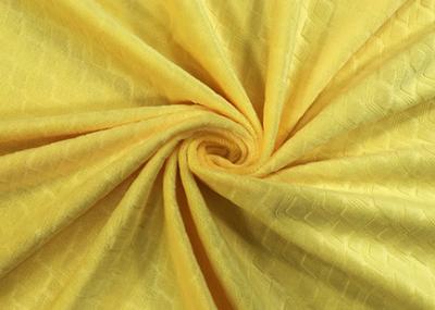 China 210GSM Soft 100% Polyester Embossed Pattern Micro Velvet Fabric For Home Textile - Yellow for sale