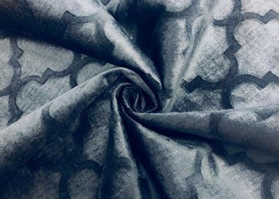 Cina 310GSM ha impresso il tessuto del velluto/il tessuto da arredamento del velluto poliestere del sofà - blu scuro in vendita