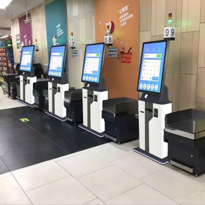 China Android Self Cashier Machine Kiosks Checkout Self Pay Cash Register for sale