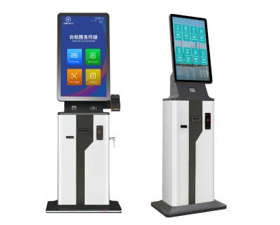 China Touch Screen Check In Kiosk Self Service Terminal Kiosk With Printer for sale