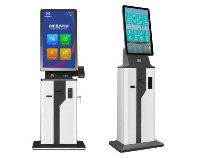 China Self Service Check In Kiosk With Pos Card Reader Slot Cash Register Billing for sale