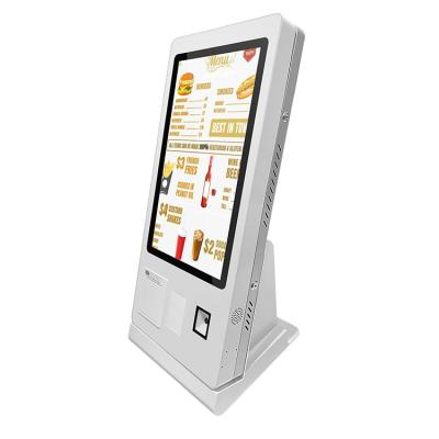 China 21.5 Inch Self Service Touch Screen Kiosks Barcode Scanner Kfc Self Ordering Kiosk for sale