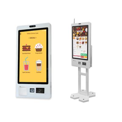 中国 Fast food self service touch screen wall mount bill payment machine 32 inch self ordering payment kiosk 販売のため