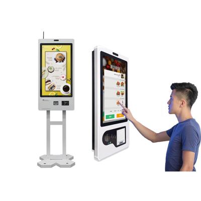 China Touch Screen Self Order Floor Standing Food Ordering Kiosk For Restaurants for sale