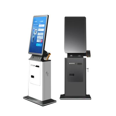 China Automatic Touch Screen Self Ordering Machine Self Payment Kiosk with Printer Scanner and Camera à venda