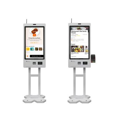 China Fast Food HDMI Quick Service Restaurant Kiosk 27 32 Inch Touch for sale