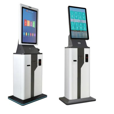 China 27inch Self Service Touchscreen Hotel Check in Kiosk with Card Dispenser Resolution 1920*1080 for sale