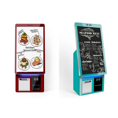 China 1920*1080P White Restaurant Ordering Kiosk with High Resolution Touch Screen Ordering for sale