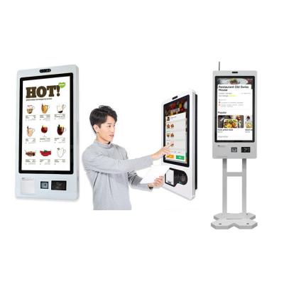 China Self Checkout Fast Food Self-Service Ordering Kiosk 27 Inch Touch Screen Machine en venta