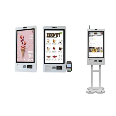China Wall Mounted Self Ordering Kiosk with Capacitive Touch / Ticket Printing à venda