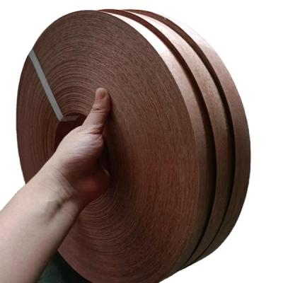 China Smooth Red Walnut Veneer Edge Banding , 150m Plywood Edge Banding Roll for sale