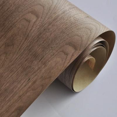 China Craft Paper Backed Veneer FSC Natural Walnut Sheets For Cosmetic Packaging for sale
