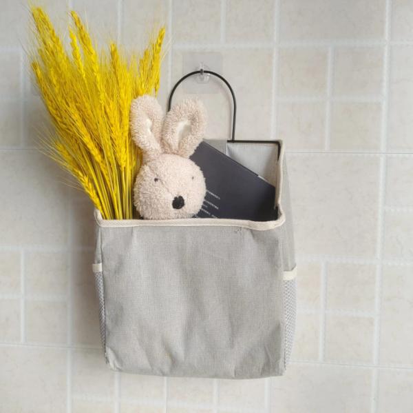 Quality Lightweight ‎Linen Cotton Wall Hanging Storage Bag For ‎Bathroom Kitchen for sale