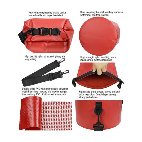 Quality Roll Top PVC Waterproof Dry Bag 5L / 10L / 20L / 30L / 40L For Outdoor Sports for sale