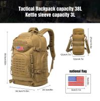 Quality 38L Capacity Tactical Molle Backpack Men Breathable Military Bag for sale